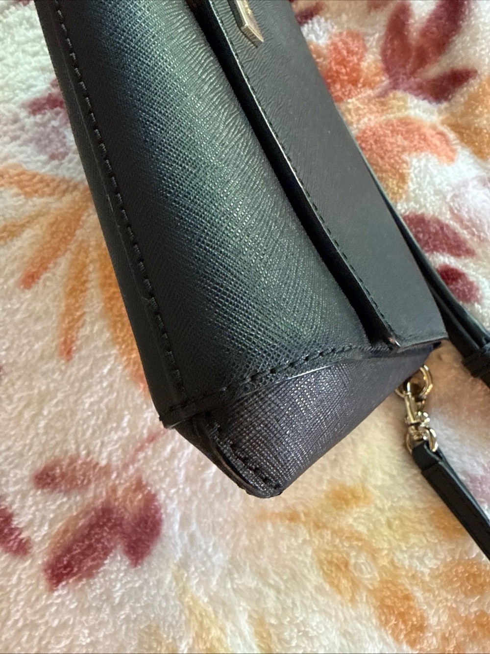 kate spade Black Saffiano Leather Crossbody with Gold Chain - Picture 6 of 13